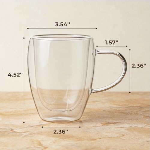 HillSpring 12oz Double Walled Glass Mugs, 2-Pack - Image 5