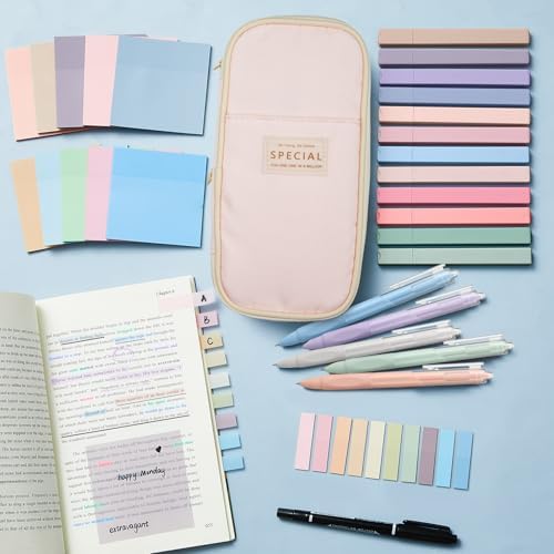Jutom 39 Pcs Aesthetic Book Annotation Kit, Pink, Cute Style - Image 6