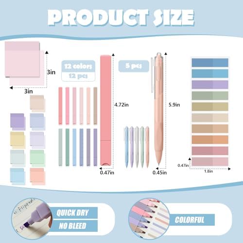 Jutom 39 Pcs Aesthetic Book Annotation Kit,Purple,Cute Style - Image 3