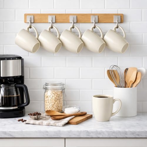 AmorArc 12oz Coffee Mugs Set of 12, Ceramic Coffee Cups Set-Light Beige - Image 2