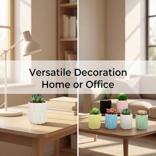 Succulent Plant Pots Ceramic Plant Pots and Drainage Hole Bonsai Planter Small Flower Pots for Indoor Outdoor Use for Home Office Garden Decoration,Plants Not Included (White) - Image 6