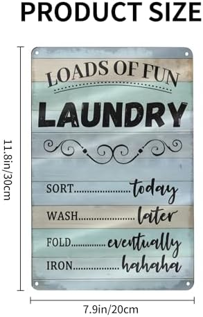 Laundry Room Decor Accessories Vintage Metal Signs Farmhouse Laundry Schedule Sign Hanging Decor Desk Shelf Decorations Housewarming Presents Wall Decoration 8x12 Inches - Image 2