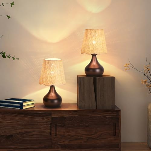 Ziqqeelam Oil Rubbed Bronze Small Table Lamp for Bedside, Farmhouse Bedroom Lamps for Nightstand, Vintage Small Table Lamps for Small Spaces for Bedroom, Kitchen Counter, End of Table, Office - Image 5