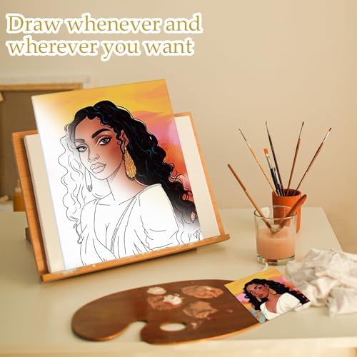Ctosree 12 Pcs Pre Drawn Canvas for Painting,Elegant Lady,8 x 10 Inch - Image 6