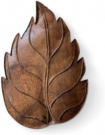 Hand Carved Leaf Tray, Wooden Catchall for Keys and Jewelry by PureThaihandcraftsmanship