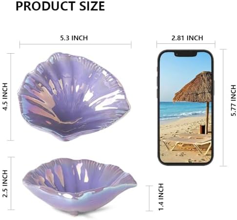 Ceramic Shell Jewelry Tray,Ring Holder,Trinket Dish,5.75 Inch - Image 2