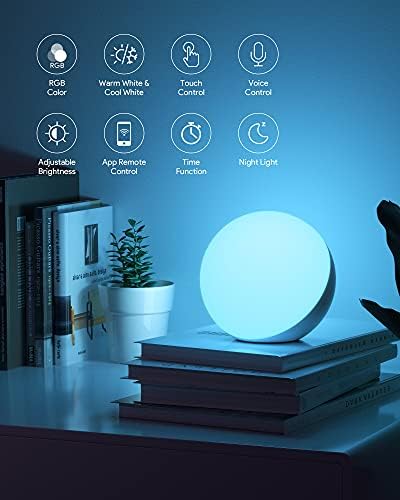 Hifree Smart Table Lamp, Dimmable Desk Lamp with App/Voice Control, LED RGB Color Changing Touch Lamp, Night Lamp for Bedroom Compatible with Alexa - Image 6