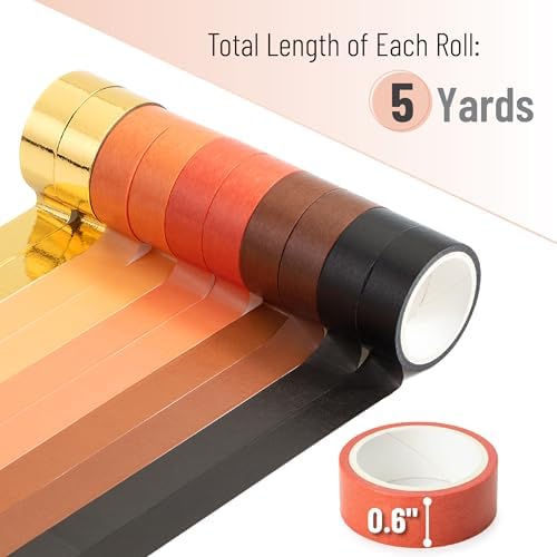 Mr. Pen- Washi Tape Set, 10 Rolls, 5 Yards/Roll, Washi Tape for Scrapbook - Image 4
