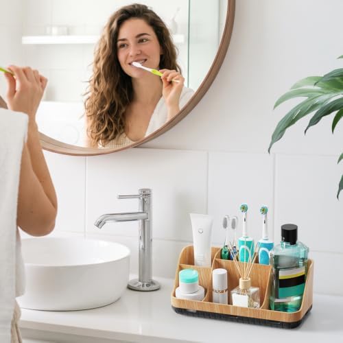 GFWARE Bathroom Organizers and Storage - Detachable 7 Slots Kids Electric Toothbrush and Toothpaste Holde Drainage for Bathroom Accessories Organization Counter Vanity Storage - Image 2