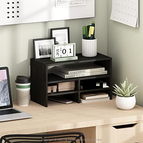 Furinno Hermite Desk Top Organizing Shelf Bookcase, Espresso - Image 2