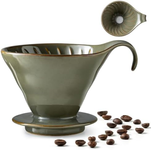 Gomakren Pour Over Coffee Maker Ceramic Coffee Dripper, Single-Hole Cone by Gomakren