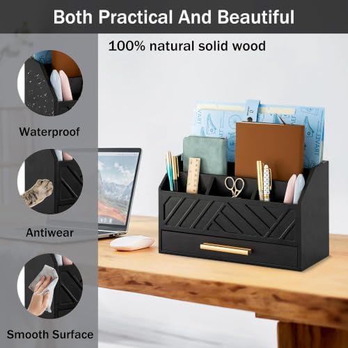 Desk Organizer with Drawer, Countertop Bill Mail Organizer and File Storage - Image 4
