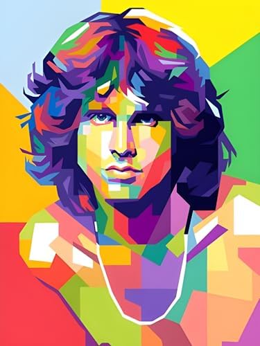 Jim Morrison 5D Diamond Painting Kit Full Round Drill DIY Wall Art 12x16 by ModernMerch