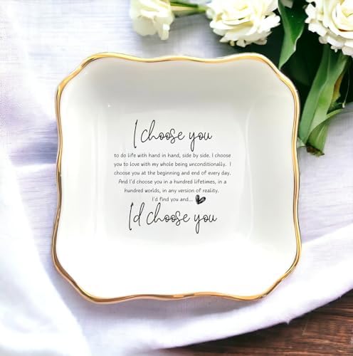 Wave Square Ring Dish, White Ceramic Jewelry Dish, Present For Girlfriend From Lover, Wife From Husband, Anniversary, Christmas, Valentines Gift, Wedding Gifts - Image 2