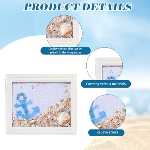 CIYOJA Sea Glass Stained Glass Kit Anchor – DIY Craft Kit for Adults, Nautical Resin Art Mosaic Kit with Crushed Seaglass, Beach Frame Artwork for Home Décor, Christmas Adult Craft Kits for Beginners - Image 5