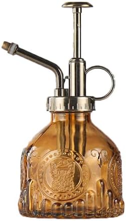 Plant Mister in Glass 200ML, Small Spray Bottle with Plastic Top Pump, Fine Mist Decorative Sprayer Tiny Watering Can Gift for Indoor Outdoor Succulent House Plant (Brown) by TOMEEX