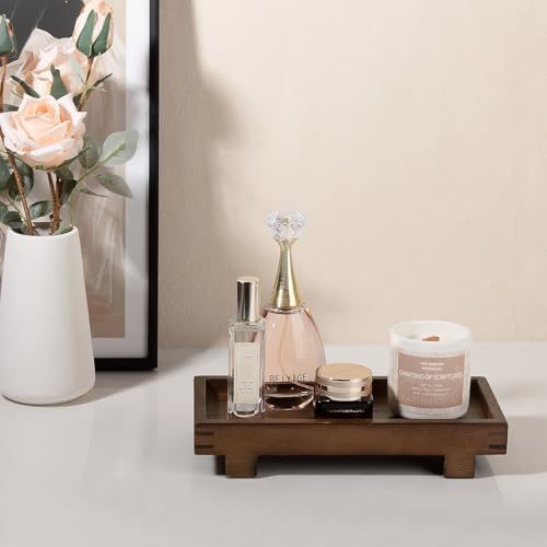 Bathroom Counter Tray Wooden Riser Display Kitchen Soap Holder, Walnut - Image 2