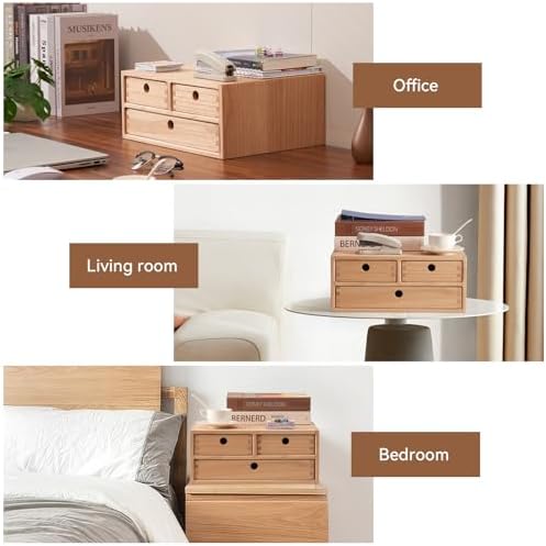 KIRIGEN Wood Desk Organizer with 3 Drawers, Desktop Storage, Natural 23-NA - Image 6