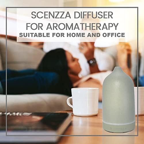 Ceramic Essential Oil Diffuser - 10 Watt Ultrasonic Aromatherapy Portable Air Diffuser- Promote Sleep Moisturize The Air & Eliminate Odor - Suitable for Home and Office - 160ml (Cool Gray) - Image 6