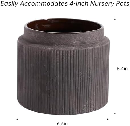 Ceramic Flower Pots For Indoor Plants. Vintage Plant Pots Indoor with Drainage. Includes A Silicone Plug. Suitable Vintage Farmhouse Decor， Antique Kitchen Decor， And Also Plant Lover Gifts. - Image 2