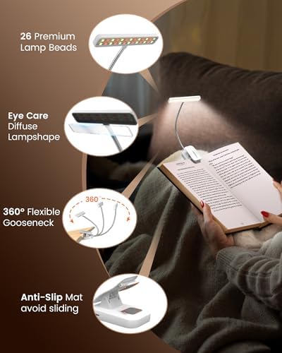 Glocusent 26 LED Reading Lights for Books in Bed, Ideal Gifts for Reader - Image 6
