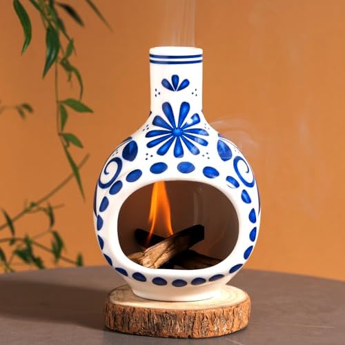 Ceramic Palo Santo Holder Chimney Burner, Cute Mini Chiminea Incense Cone by MOUGIGI