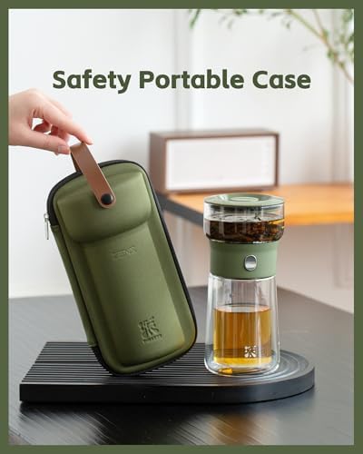 ZENS Modern Glass Infuser Teapot, Smart One Touch Tea Maker for Loose Tea - Image 2