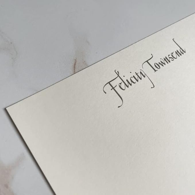 Casual Personalized Flat Cards - Raised Ink Stationery Made in the USA