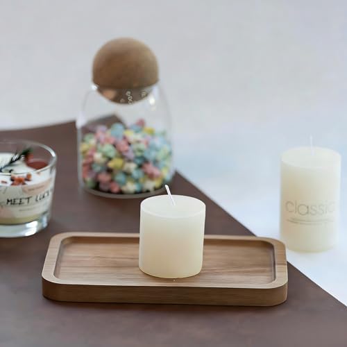 Small Acacia Wood Serving Trays, Rectangular Wooden Platters - Image 4