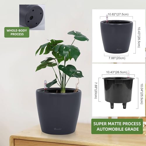 Dexceder 11x10 Self Watering Planter (Slate Gray Matte) - Image 3