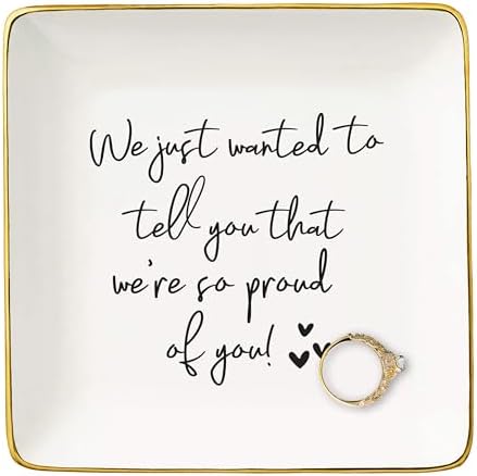 NZY Inspirational Quotes Gifts-Meaningful Birthday Christmas Gift-Funny Affirmations Reminder Present-Positive Motivational Encouragement Present,So Proud of You-Jewelry Tray Trinket Holder Ring Dish by NZY