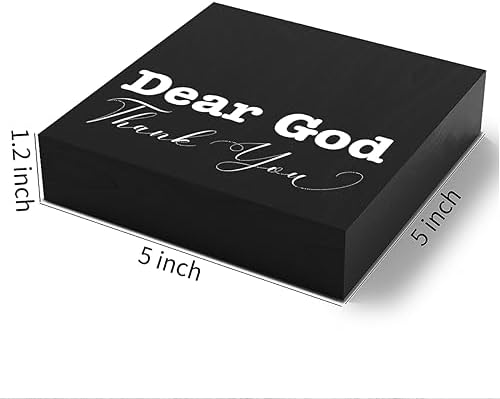 Inspirational Christian Decor Bible Verse Desk Decor Wood Sign Farmhouse Black Wooden Box Sign for Living Room Bedroom Kitchen Table Shelf Counter Cafe Home Office Store Pub Bar Religious Gifts - Image 2