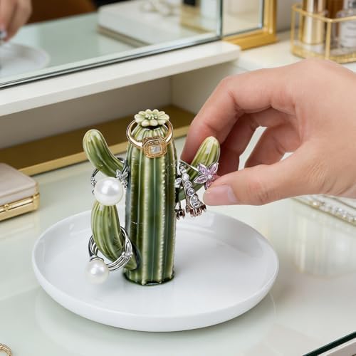 Cactus Jewelry Dish, Ceramic Trinket Tray for Ring Earring - Image 6