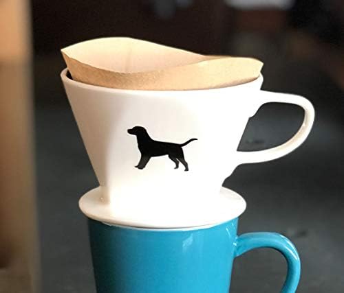 Simply Charmed Black or Golden Lab Coffee Pour Over Single Cup Ceramic Brewer with Melitta Filters 8 to 16 oz Depending on How Much Water/Grounds You Use - Image 2