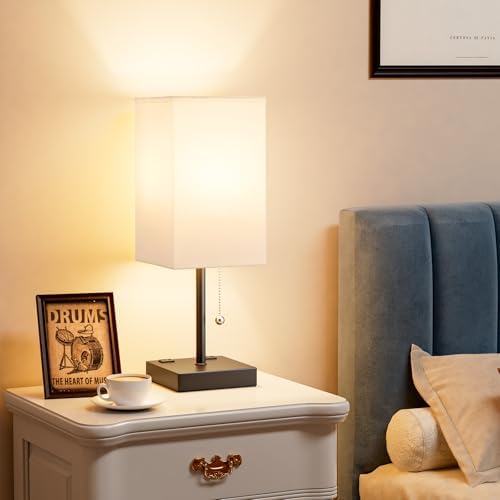 Bedside Lamp for Bedroom - 3 Color Temperatures, USB A+C, 2 AC Outlets - Image 6