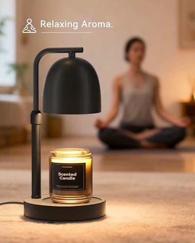 Candle Warmer Lamp with Timer Dimmable, Adjustable Height Black Candle Warmer for Jar Candles, Birthday Gifts for Women & Men, Office Decor, House Warming Gift, Wax Melt Warmer with 2 Bulbs - Image 4