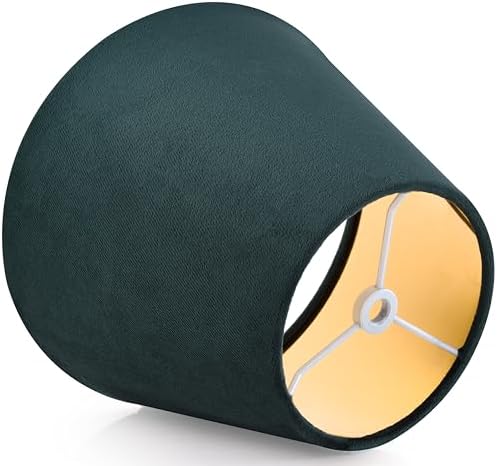 GO&SO Small Mini Green Velvet Lamp Shade Set of 1,5"×9"×6.4" Bell Shade - Image 6
