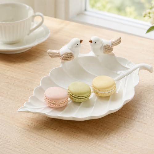 LUOZZY Ceramic Bird Leaf Trinket Dish 1Pc B2-2 - Image 2