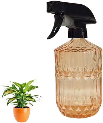 YYTSGG Glass Handheld Spray Bottle, 15oz, Orange, Adjustable Mist Nozzle by YYTSGG