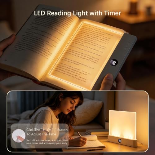 Choudao LED Book Light & Night Light 2 in 1,Dimmable Flat Reading Light - Image 5