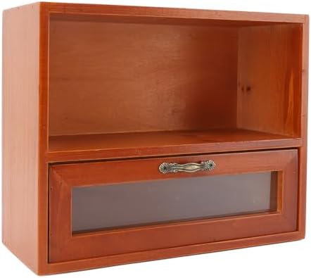 Mingzhe Solid Wood Desk Organizer with Display Shelf and Clear Drawer, - Image 2
