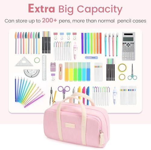 Sooez Large Pencil Case Pouch, Extra Big Pencil Bag with 5 Compartments - Image 3