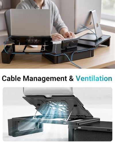 BONTEC Monitor Stand Riser, Adjustable Laptop Stand, Desk Organizer - Image 6