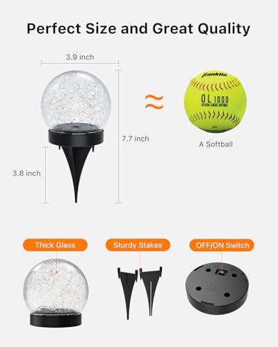8 Pack 3.94" Multicolor Solar Powered Cracked Glass Ball Lights - Image 4