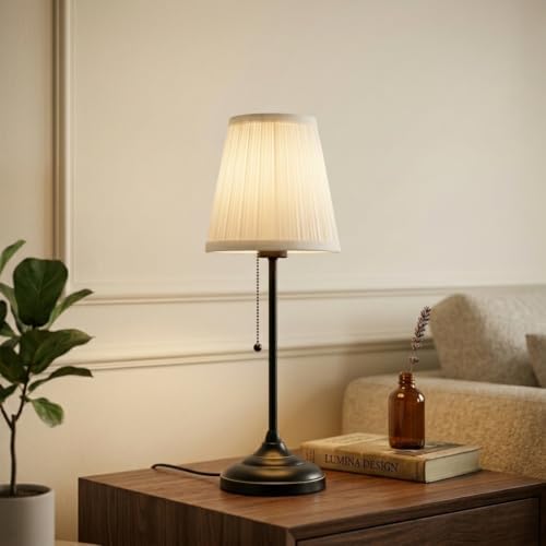 Modern Table Lamp for Bedroom, Black Bedside Lamp Nightstand Lamp by SmeikeLighting