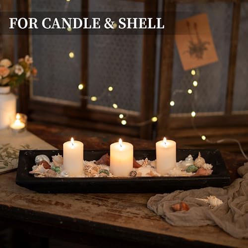 Hanobe Large Decorative Bowl for Coffee Table Entryway Decor, Black Wood - Image 3