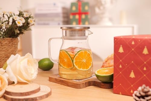 CNGLASS One-Touch Glass Teapot, 27oz(800ml) Glass Tea Kettle with Stainless Steel Filter Lid, Stovetop Safe Loose Leaf Tea Maker - Image 5