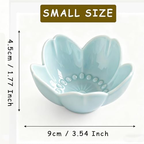 Flower Ring Dish Jewelry Tray, Ceramic Jewelry Dish, Cute Small Trinket Tray, Nightstand Bathroom Decor Ring Holder, Jewlery Plate Bowl for Christmas Friendship Birthday Gifts for Women Mom - Image 2