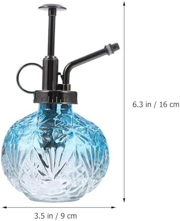 Tofficu Vintage Glass Plant Watering Can and Sprayer Bottle with Blue Brass Nozzle, Indoor Garden Mister for Flowers and Succulents, Hand Pump Water Spray Bottle for Home Plant Care - Image 2