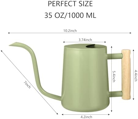 Watering Can Indoor Plants, 35oz Small Indoor Stainless Steel Metal Watering Can Modern Decorative Watering Pot with Long Spout for Indoor House Plant Bonsai Garden Flowers (Sage Green) - Image 7